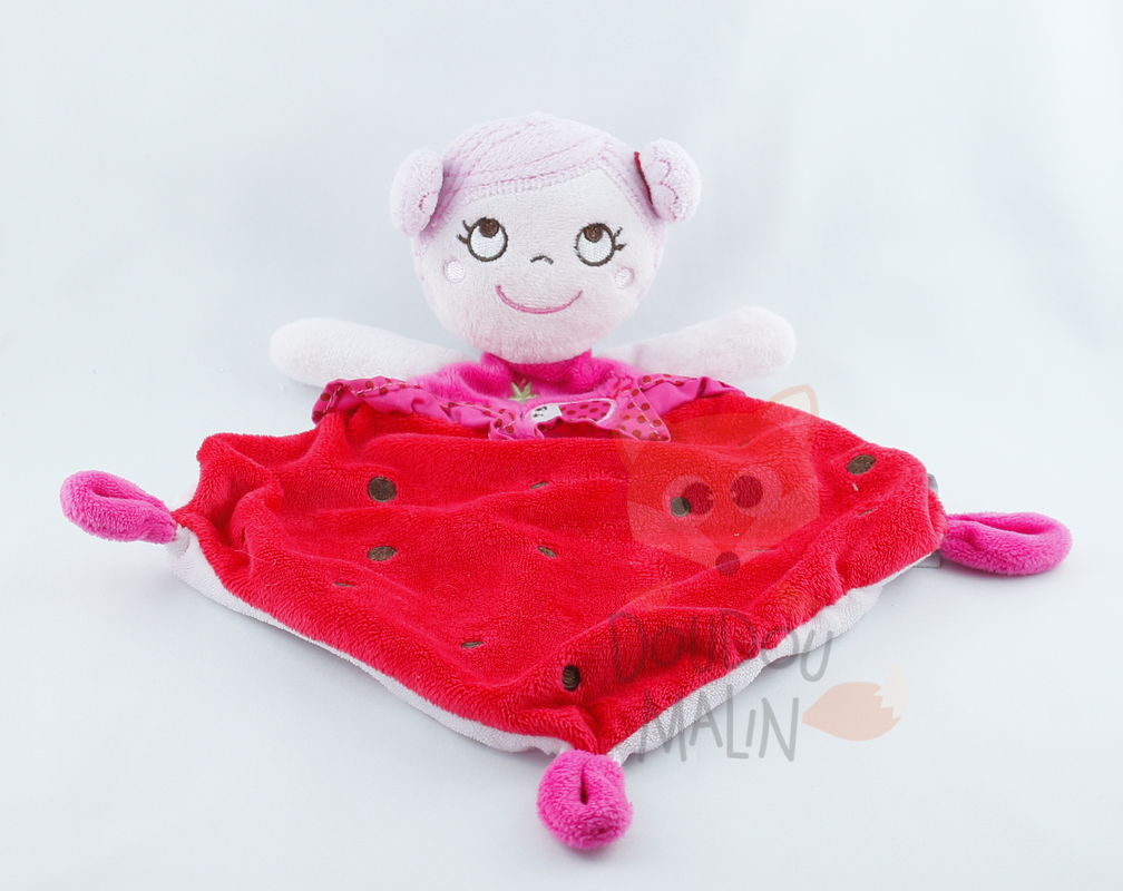 Influx baby comforter doll ladybug red pink 